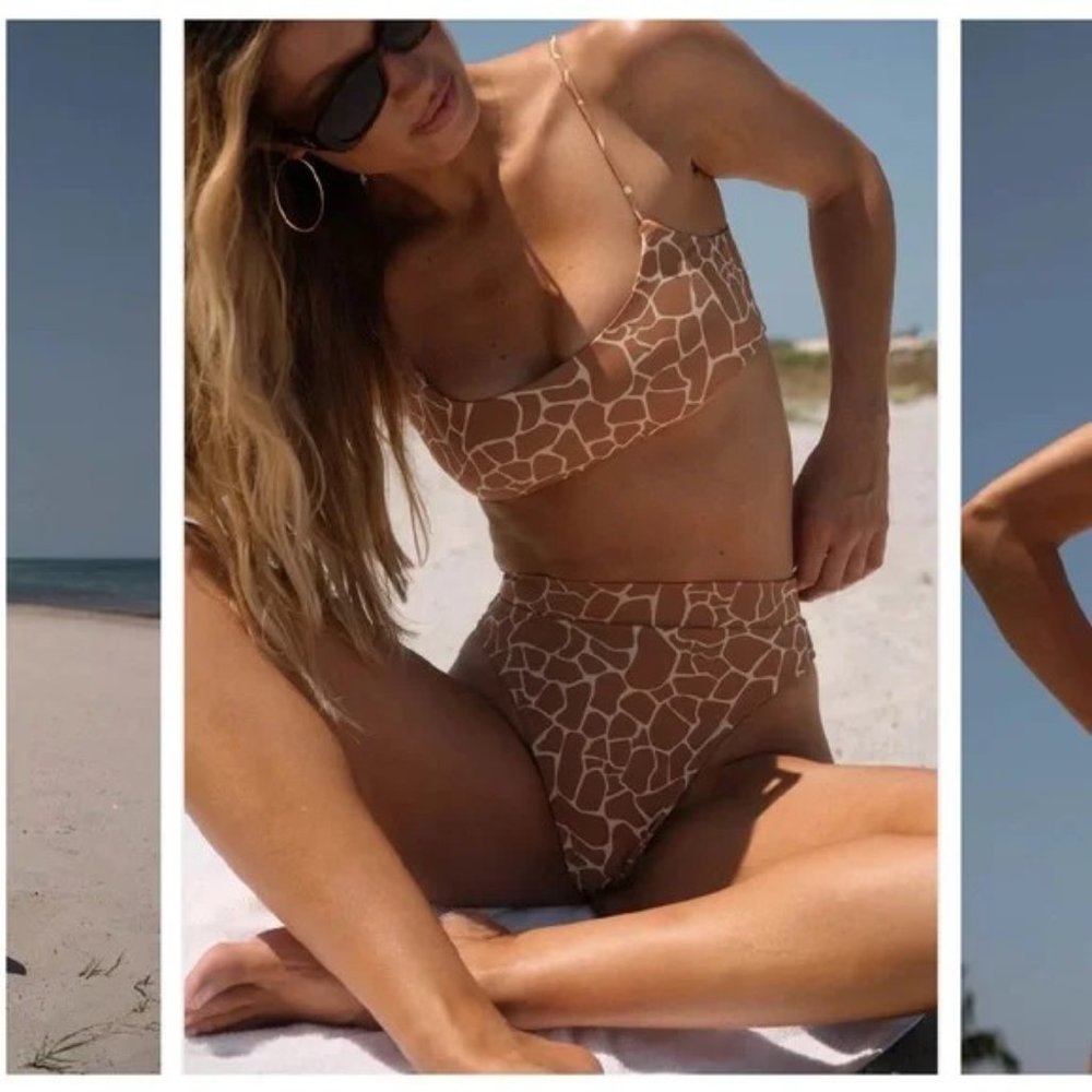 NWT Tan + Lines by Sivan Ayla Bikini Top - Wild - Medium